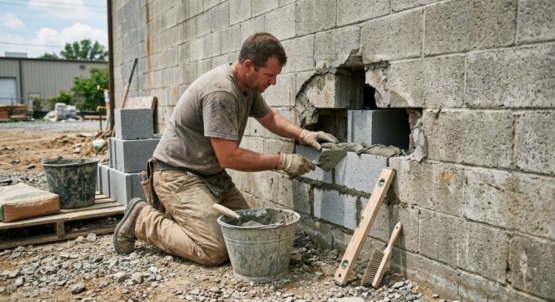 Cinder Block Wall Repair in Cleveland, OH