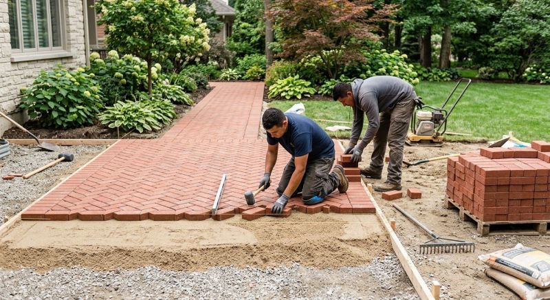 Brick Hardscape Installation in Danbury, CT