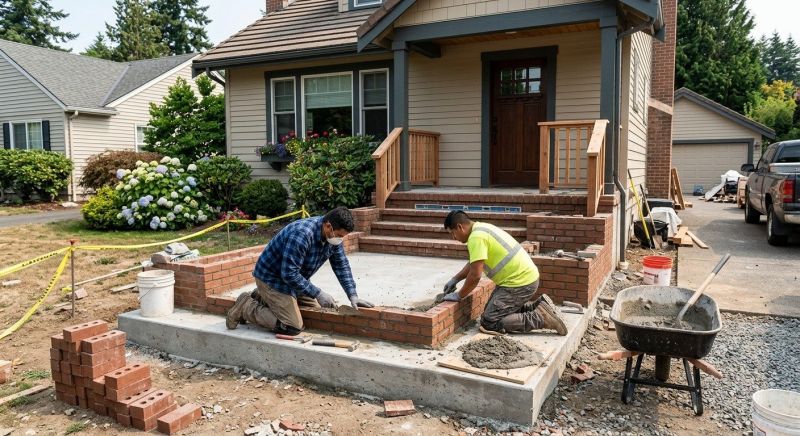 Brick Porch Installation in West Hartford, CT