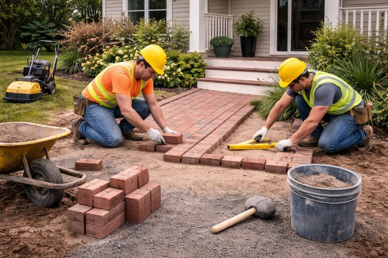 Brick Walkway Installation in Stamford, CT