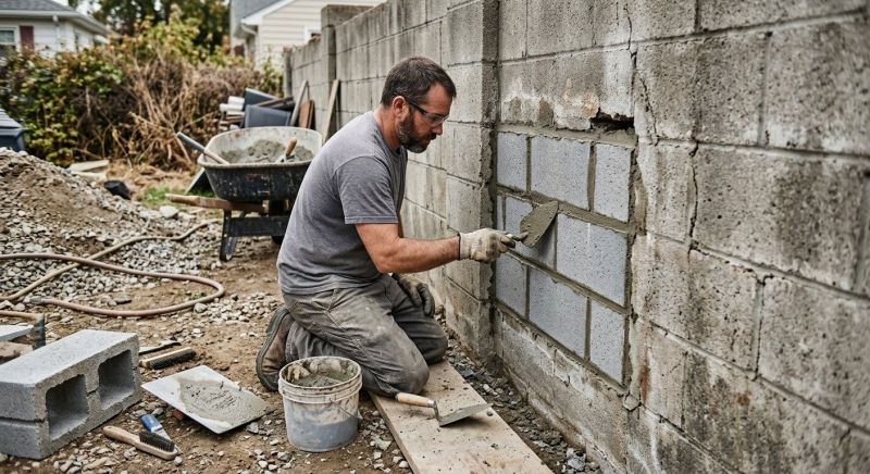 Cinder Block Wall Repair in Cleveland, OH