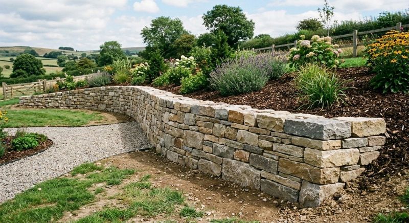 Stone Wall Hardscaping in Boston, MA
